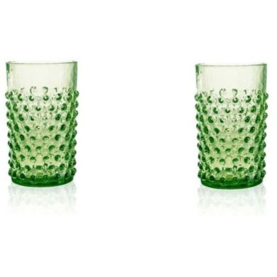 Набор 2шт стаканов мерхл. Smoke Hobnail 200мл, зеленый KLIMCHI 21013/200-736/27/2