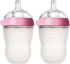 Набор антиколиковых бутылочек для кормления Comotomo Розовый 250TP-EN, Розовый