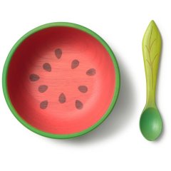 Набор детской посуды: миска и ложка &laquo;Арбуз&raquo;, Oli&Carol W-BOWL-WATERMELON