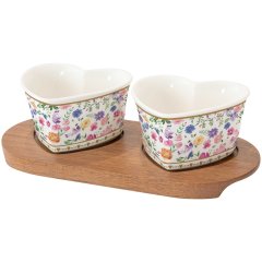 Набор для закусок, порцел., 2 миски в форме сердца и подноса MON AMOUR POZZI MILANO 3113MAMO