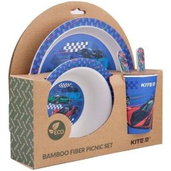 Набір посуду з бамбуку Racing 5 предметів Kite K20-313-2, Синій