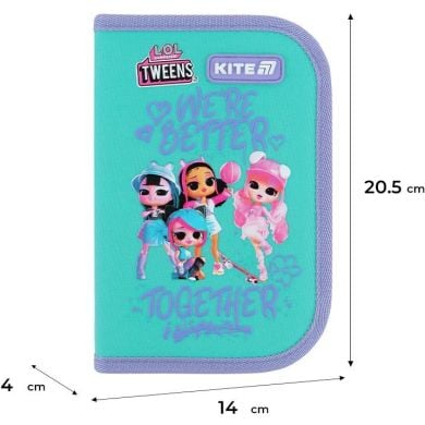 Пенал Kite 1 отделение, 2 отворота, с наполнением 622H LO Kite LO26-622H