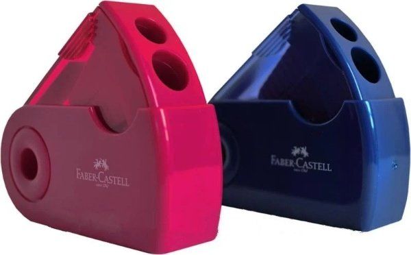 Точилка Faber-Castell sleeve цветная с контейнером в чехле в ассортименте 19626