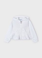 Пуловер для девочки с капюшоном 6H, р.92 Белый Mayoral 3477