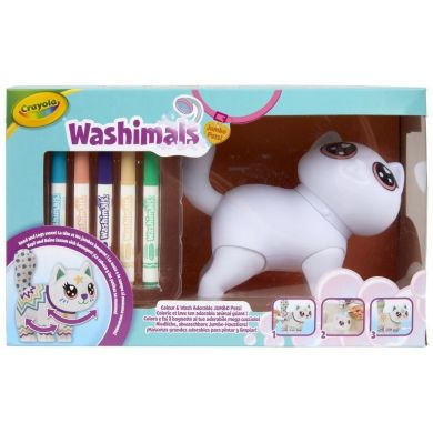 Washimals Набір для творчості Котик- велетень, з фломастерами 5 шт 74-7518