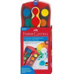 Акварельные краски сухие Faber-Castell CONNECTOR Скрепляй вместе 24 цвета с кроющими белилами 125031