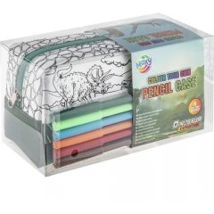 Dinosaur Expedition Пенал-раскраска с фломастерами, арт.990194 Moxy 990194