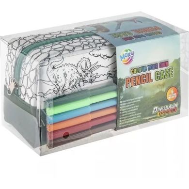 Dinosaur Expedition Пенал-раскраска с фломастерами, арт.990194 Moxy 990194