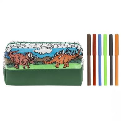 Dinosaur Expedition Пенал-раскраска с фломастерами, арт.990194 Moxy 990194