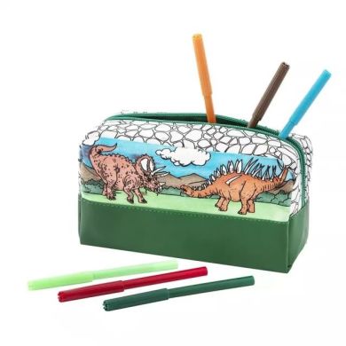 Dinosaur Expedition Пенал-раскраска с фломастерами, арт.990194 Moxy 990194