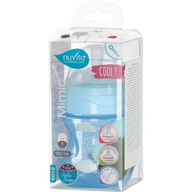 Дитяча антиколькова пляшечка Nuvita Mimic Cool 150 мл блакитна NV6012