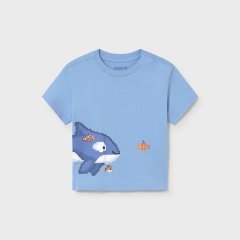 Детская футболка с трафаретной печатью Mayoral 74 Голубой 1013