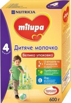 Cуміш молочна суха Мілупа 4, 600г для дітей від 18 місяців 5900852940811