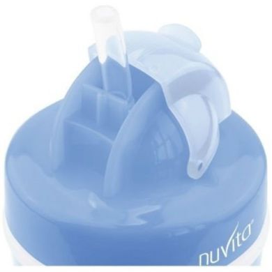 Чашка-непроливайка Nuvita з трубочкою 200 мл від 18 міс. блакитна NV1436Blue, Блакитний