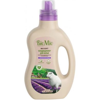Екологічний гіпоалергенний кондиціонер для білизни BioMio Bio-Soft з ефірною олією лаванди і екстрактом бавовни концентрат 33 прання/1 л 1509-02-13 4603014008824