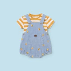 Комплект комбинезон открытая ножка, футболка короткий рукав 1F, р.62 Mayoral Желтый 1623