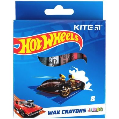 Мел восковой Jumbo, 8 цветов Hot Wheels Kite HW24-076