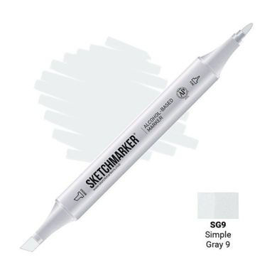 Маркер Sketchmarker 2 пера тонке і долото Simple Gray Простий сірий SM-SG09