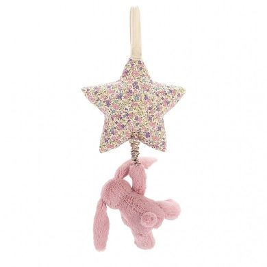 Музыкальная игрушка Серебряный Зайчик с тюльпанами JellyCat Little BAMS4BTP, Розовый