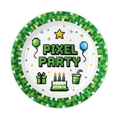 Набор бумажных тарелок Pixel Party диаметр 180 мм 7038-0102