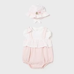 Полукомбинезон открытая ножка, короткий рукав, шапка 2A, р.56 Бежевый Mayoral 1605