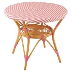 Обеденный стол RATTAN розовый/белый (89x90x75 см) J-LINE 51118
