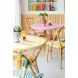 Обеденный стол RATTAN розовый/белый (89x90x75 см) J-LINE 51118