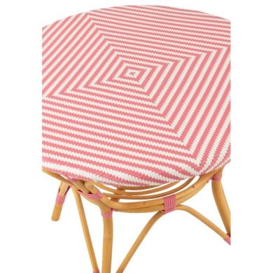 Обеденный стол RATTAN розовый/белый (89x90x75 см) J-LINE 51118