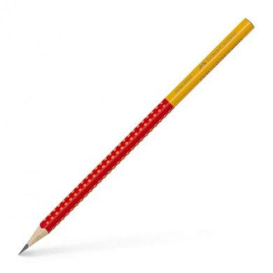 Олівець чорнографітний Faber-Castell Grip 2001 TWO TONE В, корпус червоний + помаранчевий 29916