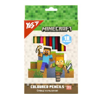 Олівці кольорові Yes 18 кольорів Minecraft 290765