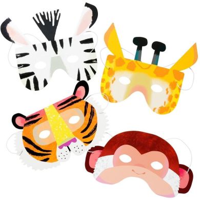 Паперові маски для св'ята (8 шт. в упаковці), серія ANIMALS Talking Tables ANIMAL-MASKS