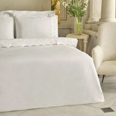 Постельное белье Karaca Home Carmello, белое (простыня 240x260, пододеяльник 200x220, 2 наволочки 50x70) 1000239908001