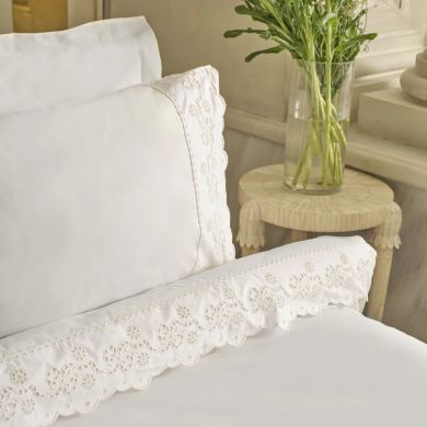 Постельное белье Karaca Home Carmello, белое (простыня 240x260, пододеяльник 200x220, 2 наволочки 50x70) 1000239908001
