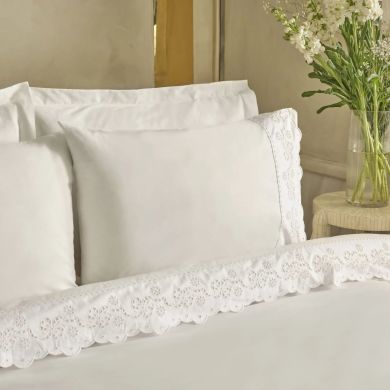 Постельное белье Karaca Home Carmello, белое (простыня 240x260, пододеяльник 200x220, 2 наволочки 50x70) 1000239908001