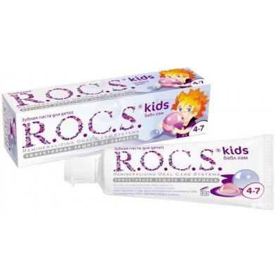 Зубна паста R.O.C.S. Kids Бабл гам 45 г 03-01-021 4607034470876, Білий