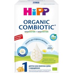 Детская сухая молочная смесь HiPP Organic Combiotic 1 с пробиотиками L.fermentum, пребиотиками GOS, Метафолином для детей с рождения 500 г HiPP 2431-11
