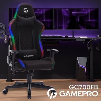 Крісло ігрове Gamepro RGB Fabric Black GC700FB