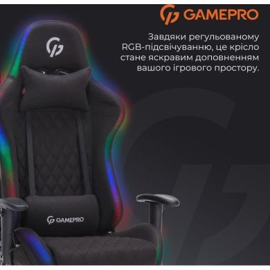 Крісло ігрове Gamepro RGB Fabric Black GC700FB