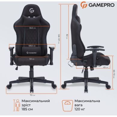 Крісло ігрове Gamepro RGB Fabric Black GC700FB