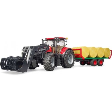Машинка игрушечная-трактор Case IH Optum 300CVX с прицепом для тюков Bruder 03198
