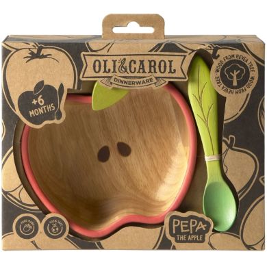Набор детской посуды: миска и ложка &laquo;Яблоко&raquo;, Oli&Carol W-BOWL-APPLE