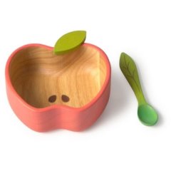 Набор детской посуды: миска и ложка &laquo;Яблоко&raquo;, Oli&Carol W-BOWL-APPLE