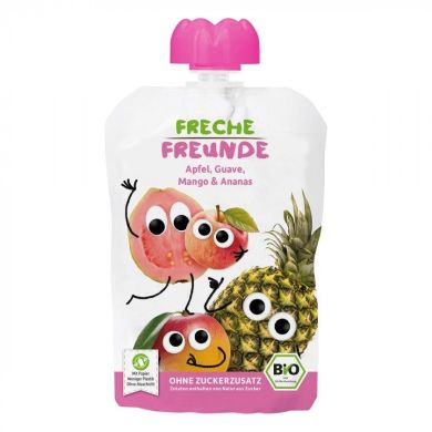 Органічне фруктове пюре Freche Freunde Яблуко, гуава, манго і ананас без цукру 100 г 522837