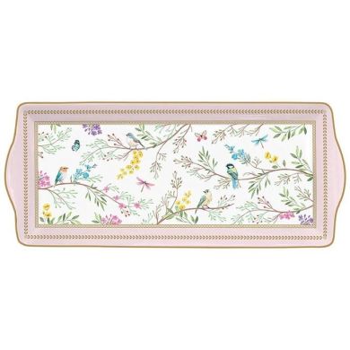 Поднос 35x15 см из фарфора, BIRDS MELODY POZZI MILANO M006R1109BIME