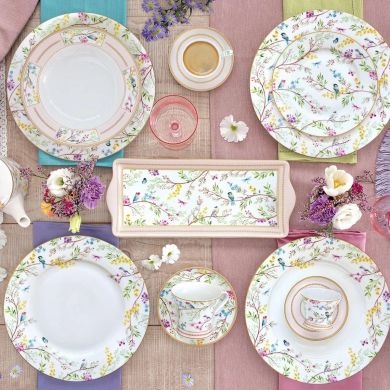 Поднос 35x15 см из фарфора, BIRDS MELODY POZZI MILANO M006R1109BIME