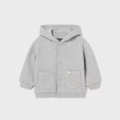 Толстовка с капюшоном на молнии с ушками 3B, 74 Mayoral Серый 2.472