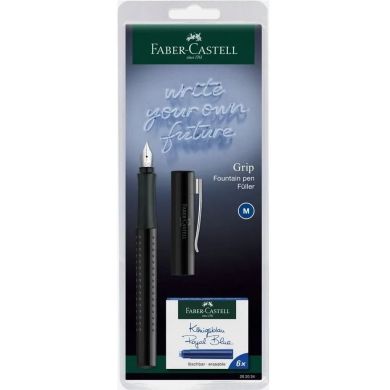 Ручка перова Faber-Castell GRIP 2010 Harmony (перо М ) + сині картриджі, 4 різних кольорів корпусу Faber-Castell 32564