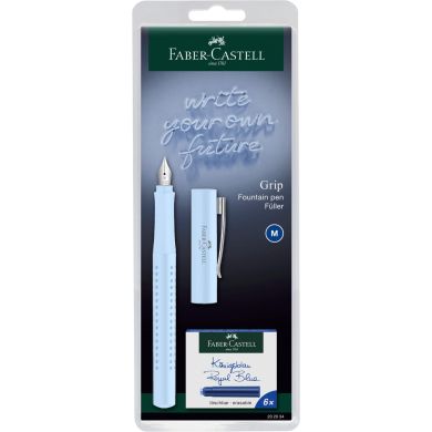 Ручка перова Faber-Castell GRIP 2010 Harmony (перо М ) + сині картриджі, 4 різних кольорів корпусу Faber-Castell 32564