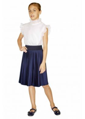 Школьная юбка для девочки-плиссе Miss DM 152 синяя Ш-561007ТС
