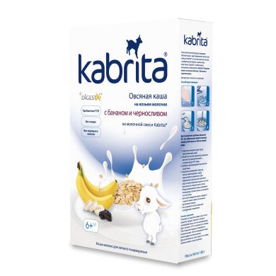 Вівсяна каша Kabrita на основі козячого молока з бананом і чорносливом для дітей віком від 6 місяців 180 г KK40000079 8716677007984